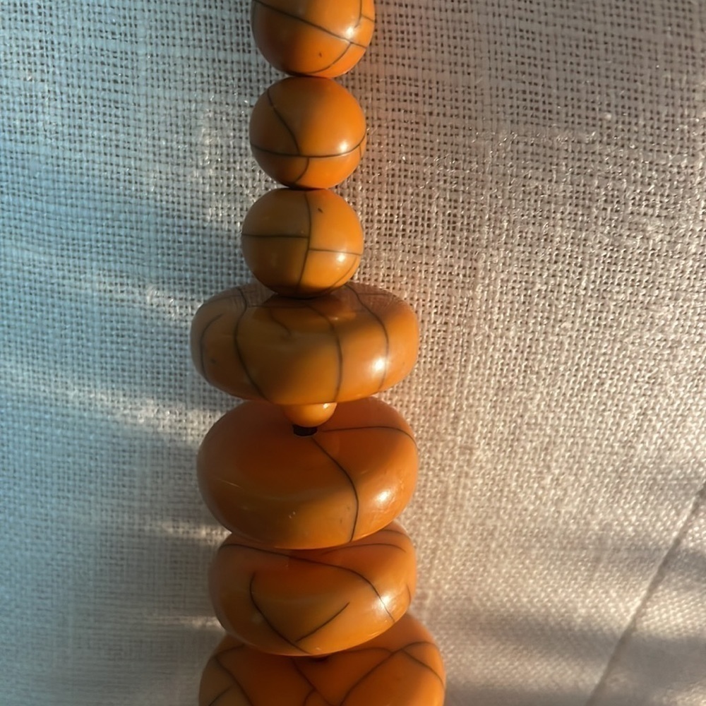 Edge necklace chunky orange basketball disc jewelry lobster clasp necklace OS - Picture 3 of 8